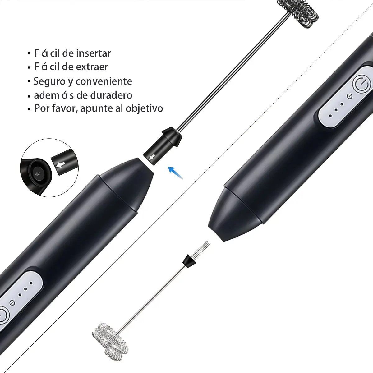 Batidor Espumador Eléctrico Recargable Usb Portátil - Imagen 2