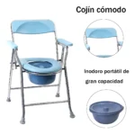 Silla Inodoro Plegable Con Tapa Y Respaldo - Imagen 2