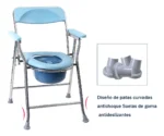 Silla Inodoro Plegable Con Tapa Y Respaldo - Imagen 3