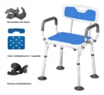 Silla De Baño Ajustable Con Respaldo Para Adulto Mayor - Imagen 2
