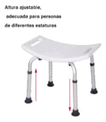 Taburete De Baño Ajustable Sin Respaldo - Imagen 3