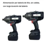 Llave De Impacto 21v, 2100nm + 2 Baterías De Litio - Imagen 3