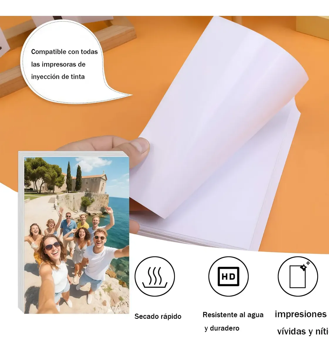 Papel Fotográfico Autoadhesivo Brillante A4 135g 20 Hojas - Imagen 3