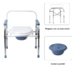 Silla Sanitaria Plegable De Acero Inoxidable Ajustable - Imagen 4