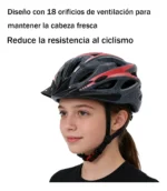 Casco MTB Para Bicicleta Con Luz De Advertencia - Imagen 3