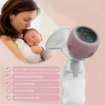 Extractor De Leche Eléctrico Rosado USB Con Pantalla - Imagen 5