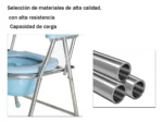 Silla Inodoro Plegable Con Tapa Y Respaldo - Imagen 4