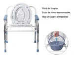 Silla Sanitaria Plegable De Acero Inoxidable Ajustable - Imagen 5