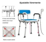 Silla De Baño Ajustable Con Respaldo Para Adulto Mayor - Imagen 4