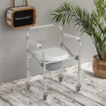 Silla Sanitaria Plegable Acero Inoxidable Con Ruedas - Imagen 7