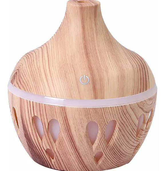 Humidificador Ultrasónico LED Diseño Madera – Difusor de Aromas