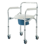 Silla Sanitaria Plegable Acero Inoxidable Con Ruedas