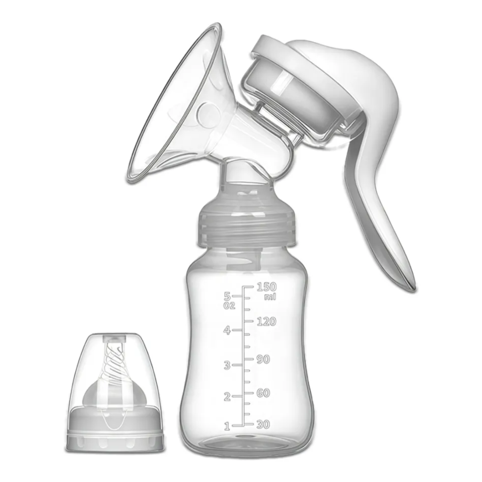 Untitled design (58) Extractor de Leche Manual Transparente 150 ML - Imagen 1