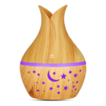 Humidificador Difusor Ultrasónico Madera Luz Led Noche