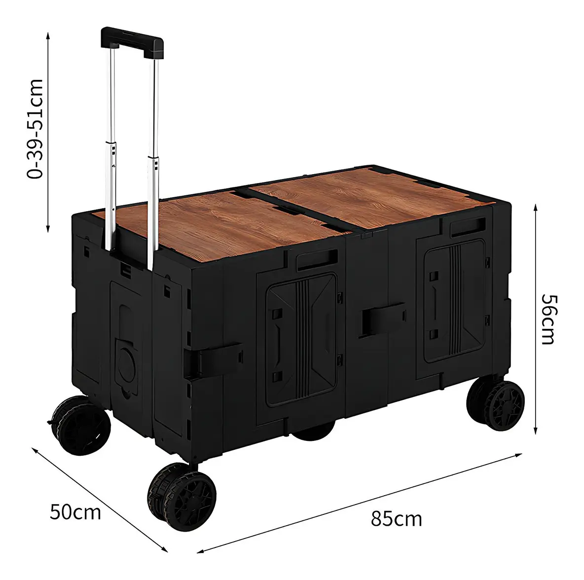 Caja plegable mediana con tapa de madera