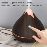 Humidificador Difusor Volcán Símil Madera Luz Led - Imagen 3
