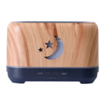 Humidificador Ultrasónico Efecto Madera Con Led Y Temporizador