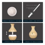 Humidificador Difusor Aromas Madera Luz Led Ciervo - Imagen 3
