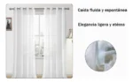 Cortina Voile Semitransparente 140x230 Cm 1 Panel - Imagen 8