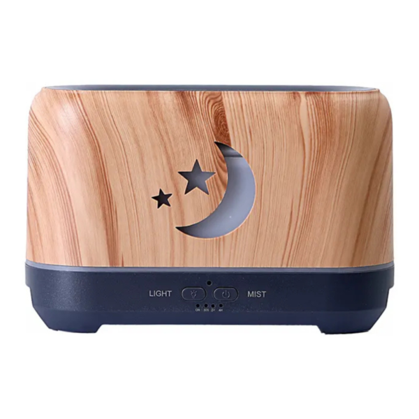 Humidificador Ultrasónico Efecto Madera Con Led Y Temporizador