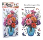 Panel Decorativo Sticker Mural Flores 3d Decoración Interior - Imagen 2