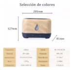 Difusor Ultrasónico Aromas Madera Luz Led Y Timer - Imagen 5