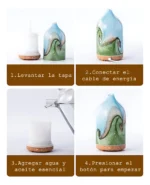 Humidificador Ultrasónico Led Con Temporizador Y Vidrio - Imagen 4